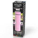 Termos cu afisaj Temperatura Roz Adler AD 4506 cu DAB+, afisaj LED, baterie reincarcabila si Rezistenta la Apa