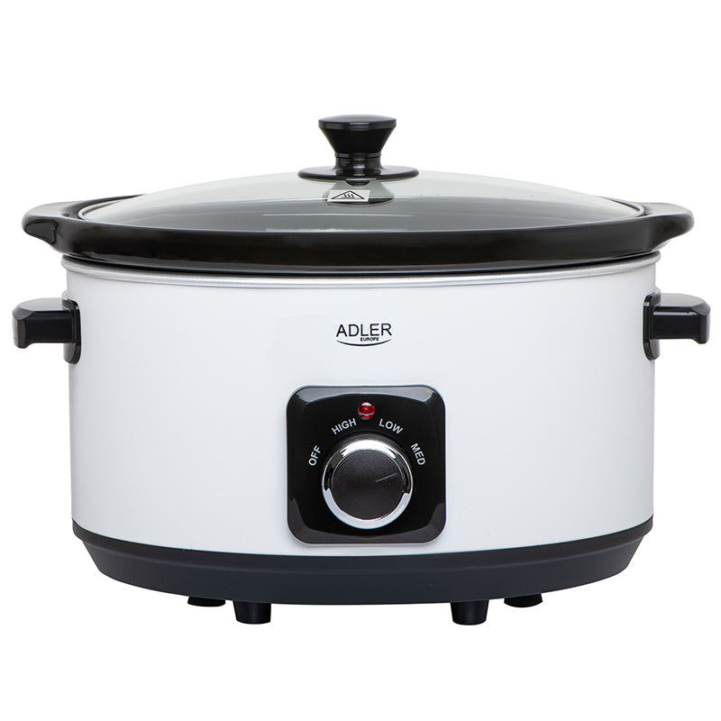 Slow Cooker 5.8l Alb Adler AD 6413 cu DAB+