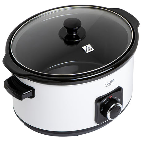 Slow Cooker 5.8l Alb Adler AD 6413 cu DAB+