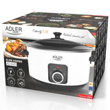 Slow Cooker 5.8l Alb Adler AD 6413 cu DAB+