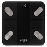 Cantar Smart Tuya Negru Adler AD 8186 cu Bluetooth, afisaj LED si baterie reincarcabila