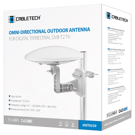 Antena Dvb-t Externa Cabletech Ant 0559 cu radio FM si Rezistenta la Apa
