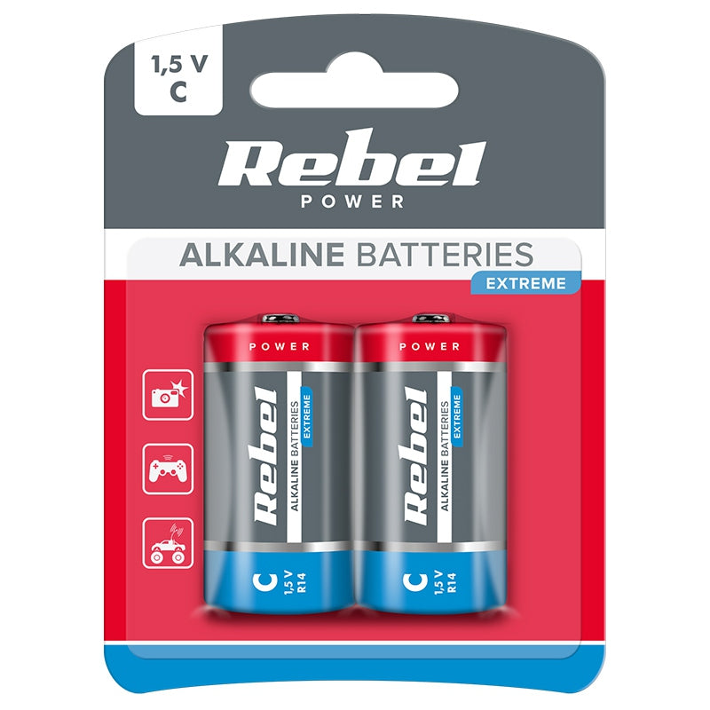 Baterie Superalcalina Extreme Blister 2 B R 14 cu baterie reincarcabila
