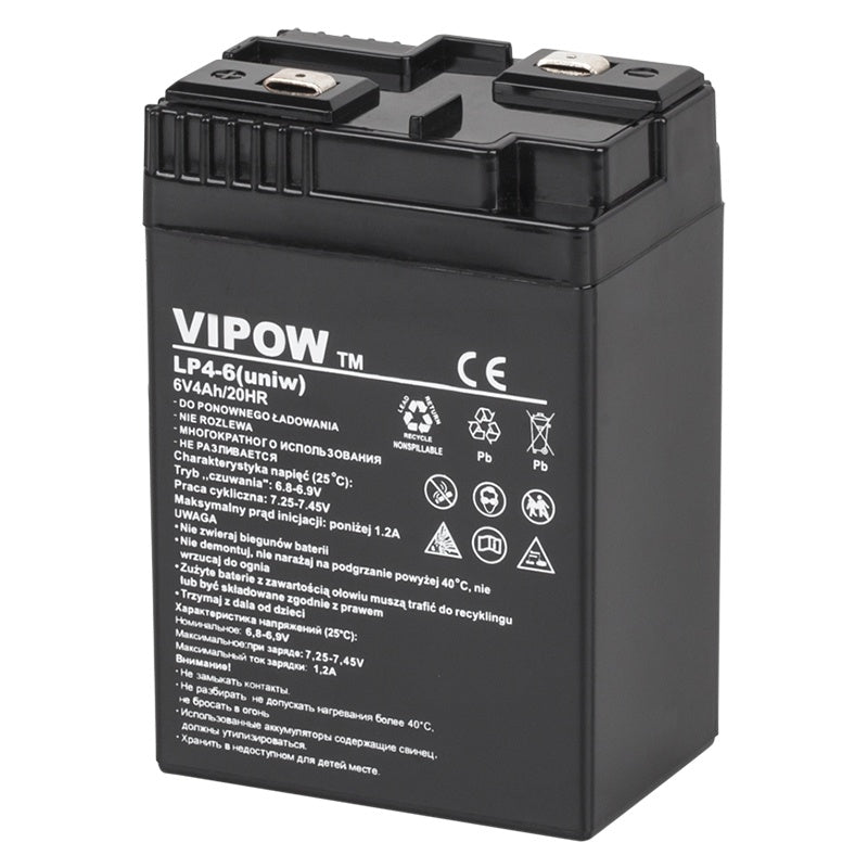 Acumulator Stationar Agm Vrla 4ah Vipow Bat 0204 cu baterie reincarcabila