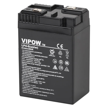 Acumulator Stationar AGM VRLA 6V 4AH Vipow