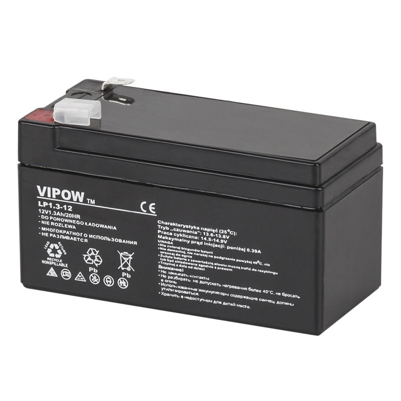Acumulator Stationar Agm 1.3ah Vipow Vrla 12V cu baterie reincarcabila