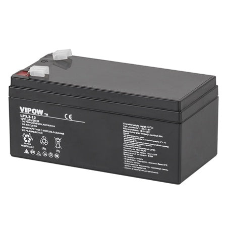Acumulator Stationar Agm 3.3ah Vipow Vrla 12V cu baterie reincarcabila