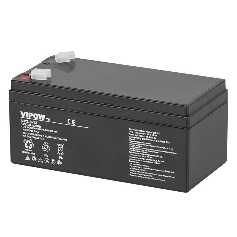 Acumulator Stationar Agm 3.3ah Vipow Vrla 12V cu baterie reincarcabila