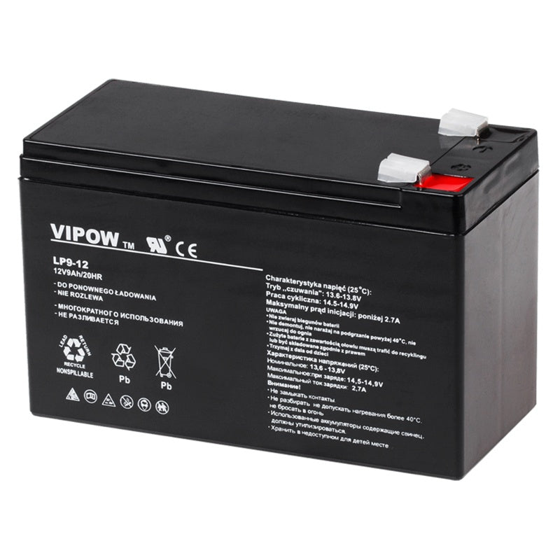 Acumulator Stationar Agm 9ah Vipow Vrla 12V cu baterie reincarcabila