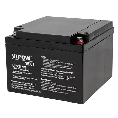 Acumulator Stationar Agm 26ah Vipow Vrla 12V cu baterie reincarcabila
