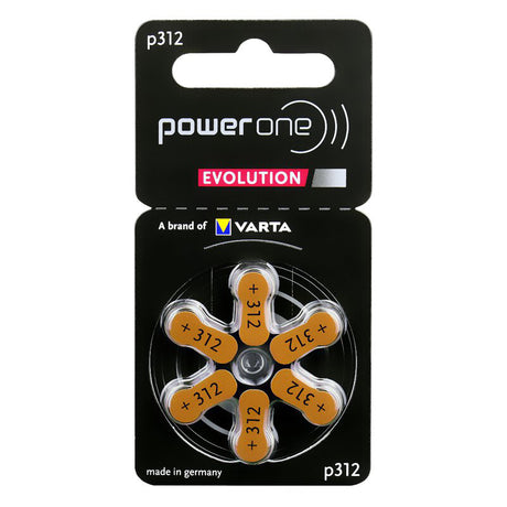 Baterii Auditive Power One Evolution Bl 6 P 312 cu baterie reincarcabila
