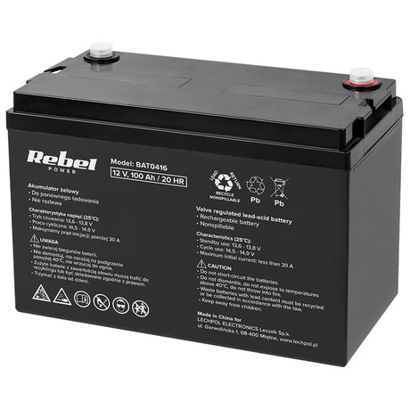 Acumulator Stationar Agm 100ah Rebel Vrla 12V cu baterie reincarcabila