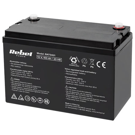 Acumulator Stationar Agm 100ah Rebel Vrla 12V cu baterie reincarcabila