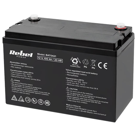 Acumulator Stationar Agm 100ah Rebel Vrla 12V cu baterie reincarcabila
