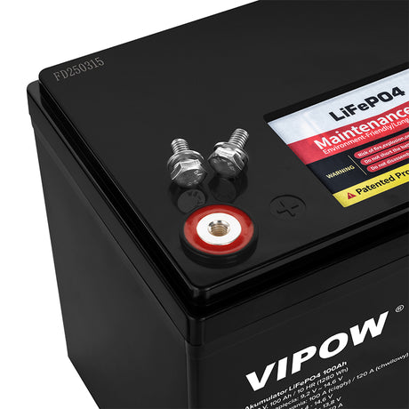 Acumulator Lifepo4 100ah Bms Vipow Bat 0496 cu baterie reincarcabila