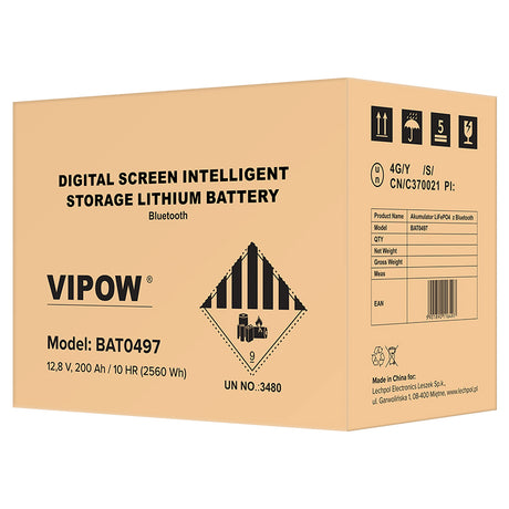 Acumulator Lifepo4 200ah Vipow Bat 0497 cu Bluetooth, alarma si baterie reincarcabila