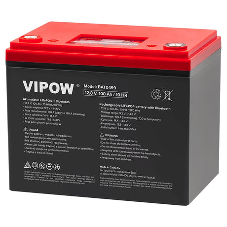 Acumulator Lifepo4 100ah Vipow Bat 0499 cu Bluetooth si baterie reincarcabila