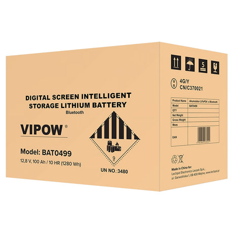 Acumulator Lifepo4 100ah Vipow Bat 0499 cu Bluetooth si baterie reincarcabila