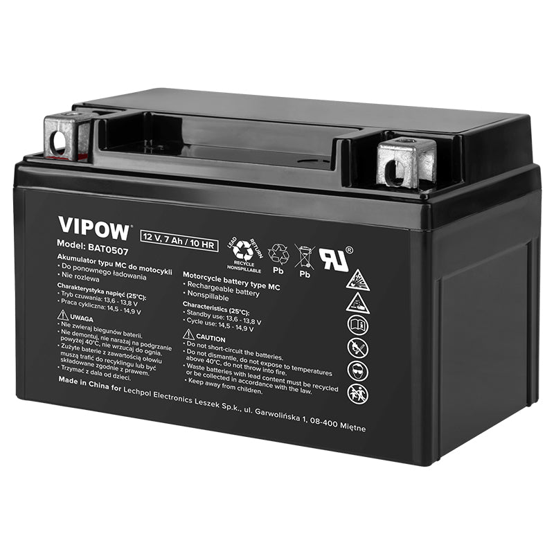 Acumulator Vehicule Electrice 7ah 10hr Vipow Bat 0507 cu baterie reincarcabila