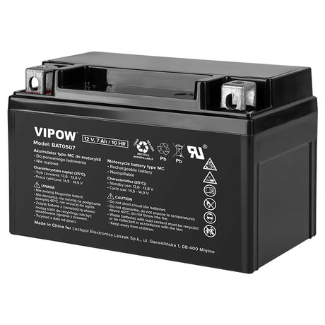 Acumulator Vehicule Electrice 7ah 10hr Vipow Bat 0507 cu baterie reincarcabila