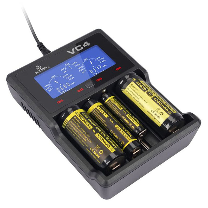 Charger Acumulatori Li-ion si Nimh Xtar Vc4 Bat 1151 cu afisaj LCD, baterie reincarcabila si USB