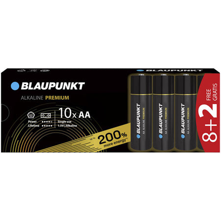 Baterie Alcalina Premium Lr6 8+2 Buc Blaupunkt cu baterie reincarcabila