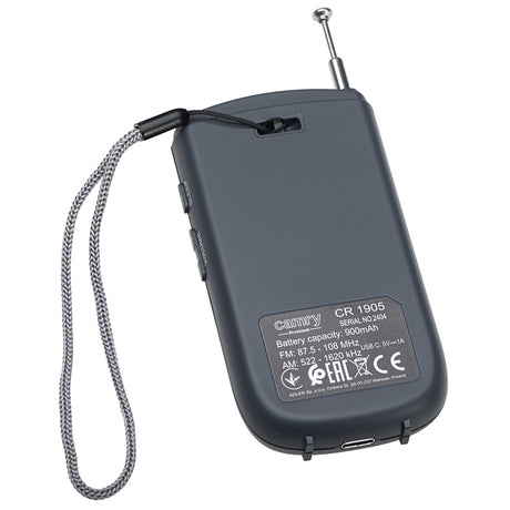 Mini Radio Portabil Camry CR 1905 cu radio FM, alarma, afisaj LCD si baterie 900 mAh