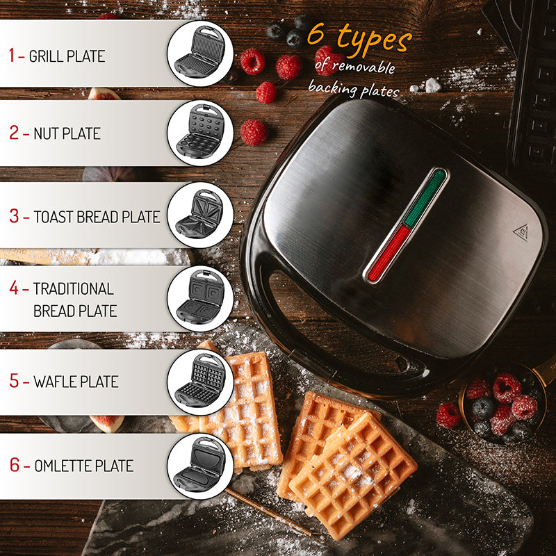 Sandwich Maker 6 in 1 Camry CR 3057 cu DAB+