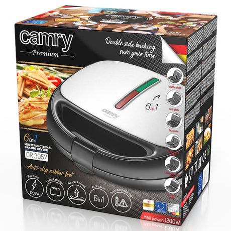 Sandwich Maker 6 in 1 Camry CR 3057 cu DAB+