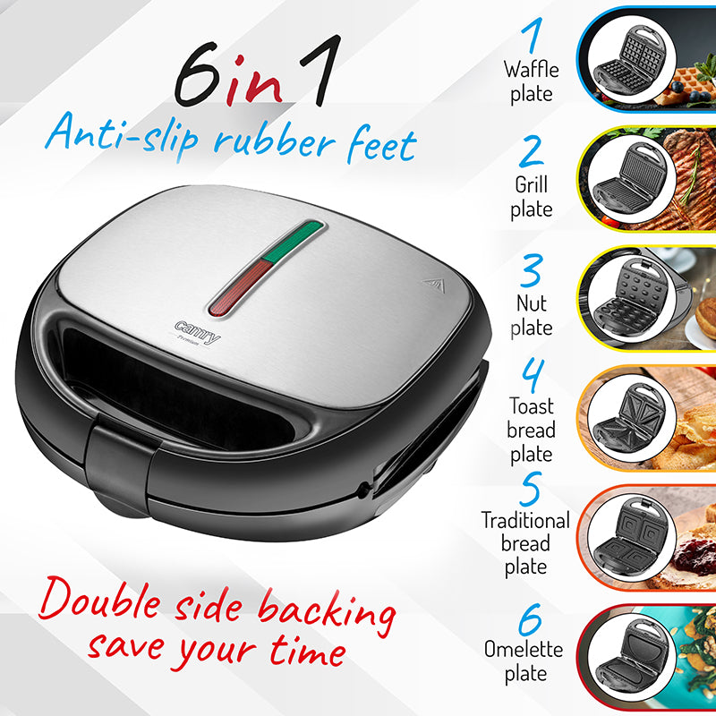 Sandwich Maker 6 in 1 Camry CR 3057 cu DAB+