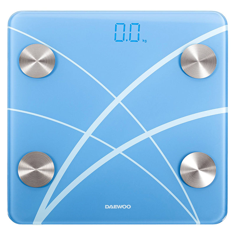 Cantar Persoane Sticla Securizata Daewoo cu Bluetooth, afisaj LCD si baterie reincarcabila