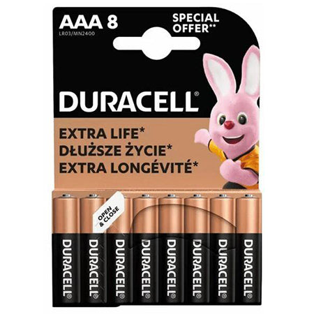 Baterie Alcalina Duracell Blister 8 Buc Lr 03 cu baterie reincarcabila
