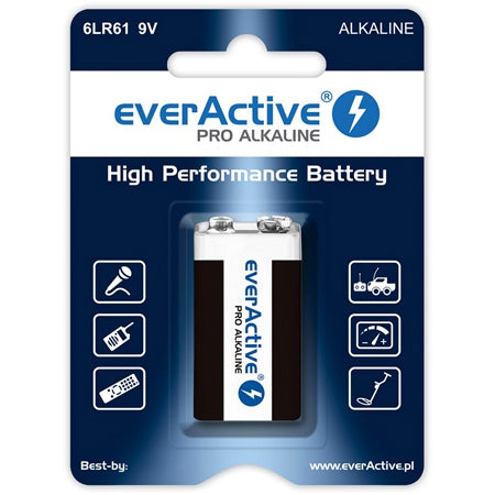 Baterie Alcalina 6lr61 Blister 1 Buc Everactiv cu baterie reincarcabila