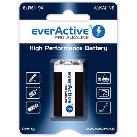 Baterie Alcalina 6lr61 Blister 1 Buc Everactiv cu baterie reincarcabila