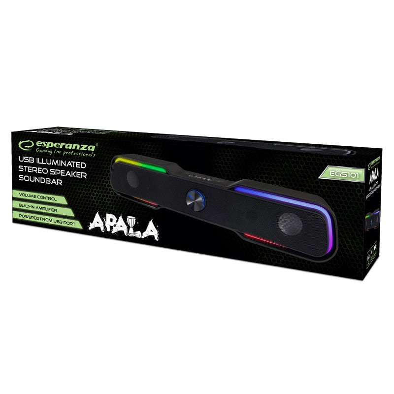 Boxe Soundbar 2.0 LED Rainbow Apala Esperanza cu Internet WiFi, USB si Sunet Stereo