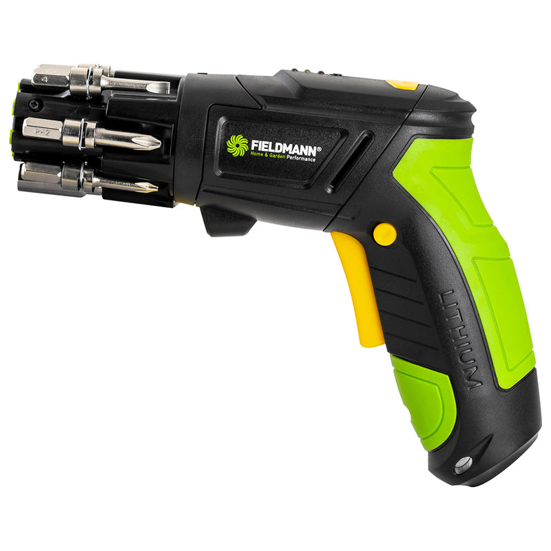 Trusa Scule cu Surubelnita Electrica Fieldmann cu baterie 1300 mAh