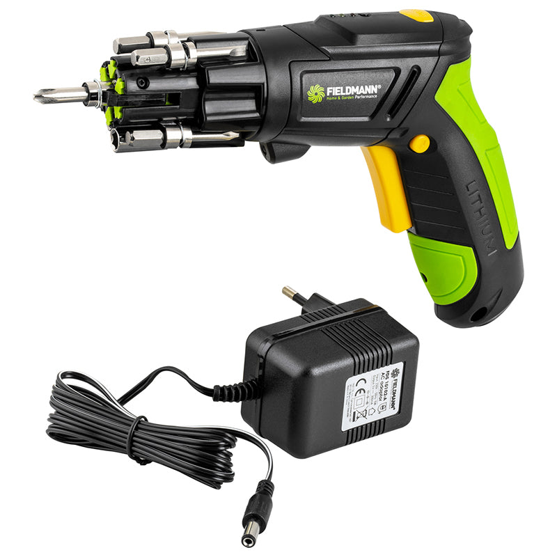 Trusa Scule cu Surubelnita Electrica Fieldmann cu baterie 1300 mAh