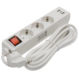Prelungitor 3 Prize cu Intrerupator si 3m cu USB