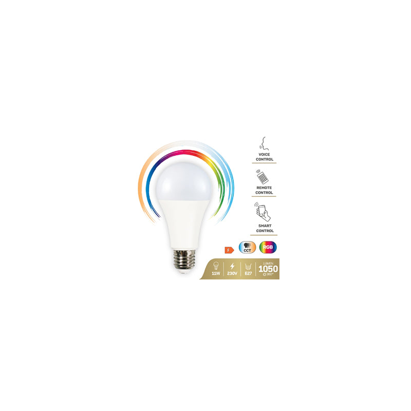 Bec LED E27 A65 RGB Cct Smart Wi-Fi 11W