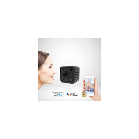 Camera Mini Wi-fi Indoor Isnatch HD 720p cu Internet WiFi, baterie reincarcabila, Card SD si Sunet Stereo