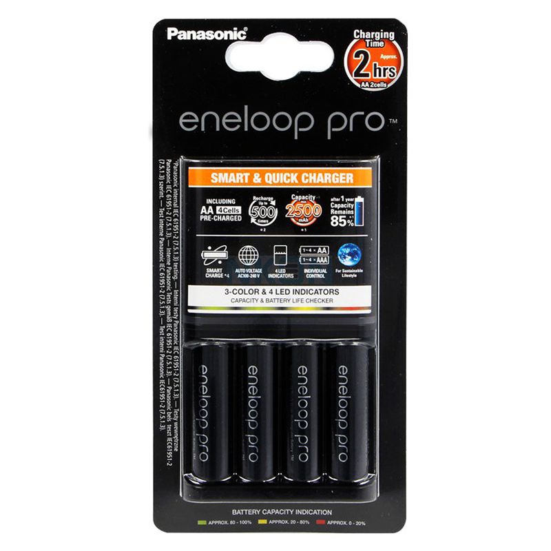 Charger 4 Accu Panasonic Eneloop Pro Aa 2500mAh cu baterie 2500 mAh