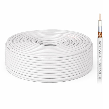Cablu Coaxial Cupru Rg6 Emtex Rola 100m
