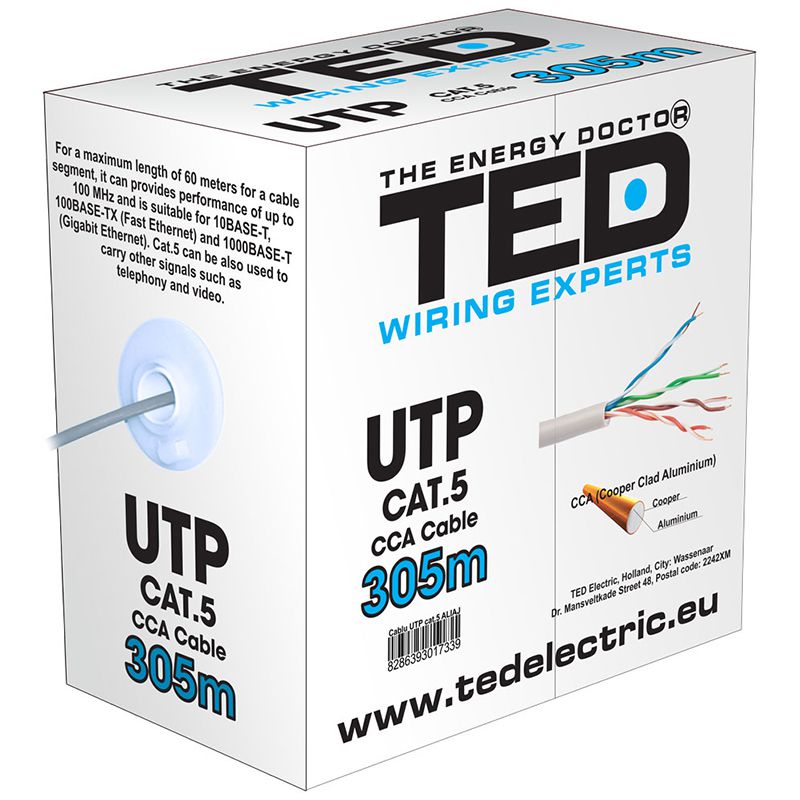 Cablu Utp Cat 5 Cca 305m Ted