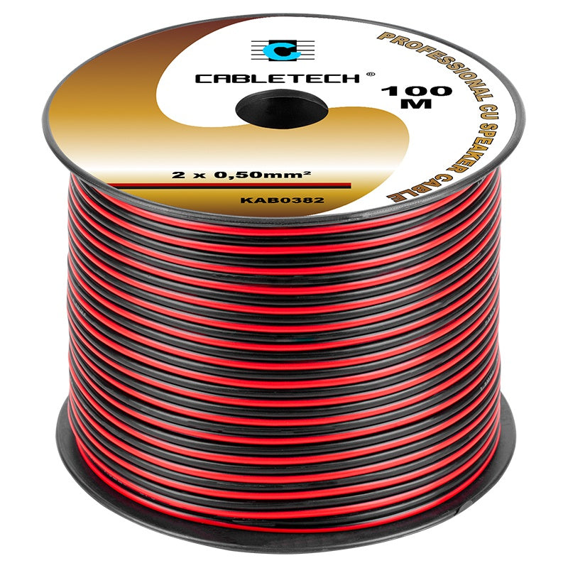 Cablu Difuzor Cupru 2x0.50mm Rosu Negru 100m Kab 0382