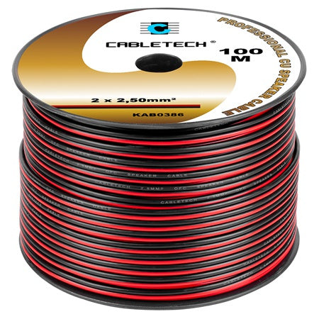 Cablu Difuzor Cupru 2x2.50mm Rosu Negru 100m Kab 0386