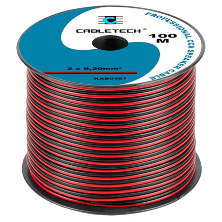 Cablu Difuzor Cca 2x0.20mm Rosu Negru 100m Kab 0387