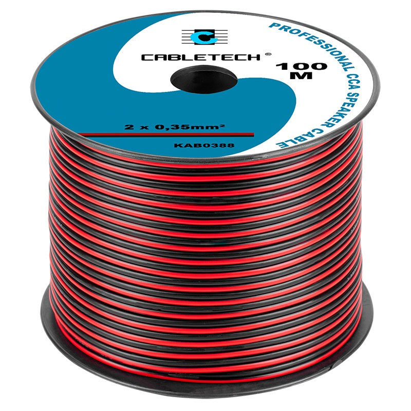 Cablu Difuzor Cca 2x0.35mm Rosu Negru 100m Kab 0388