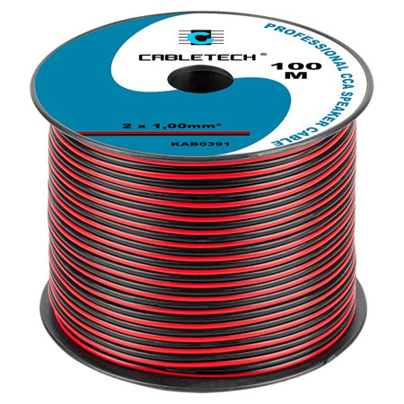 Cablu Difuzor Cca 2x1.00mm Rosu Negru 100m Kab 0391