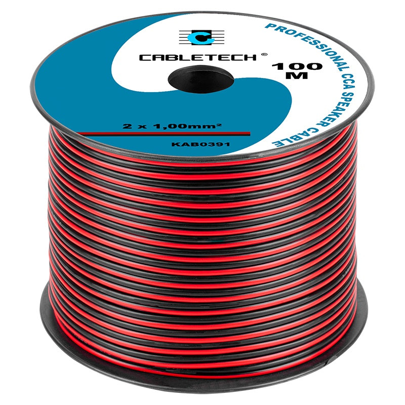 Cablu Difuzor Cca 2x1.00mm Rosu Negru 100m Kab 0391