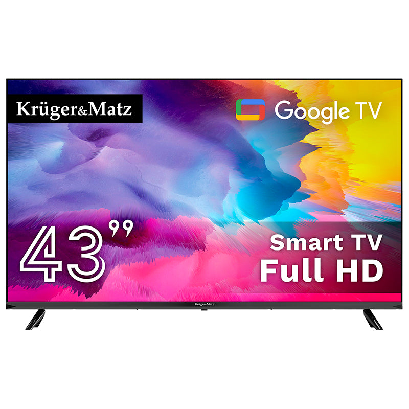 Google Smart TV 5.0 43 H265 Kruger Inch 108CM cu Internet WiFi, USB, Telecomanda si Sunet Stereo